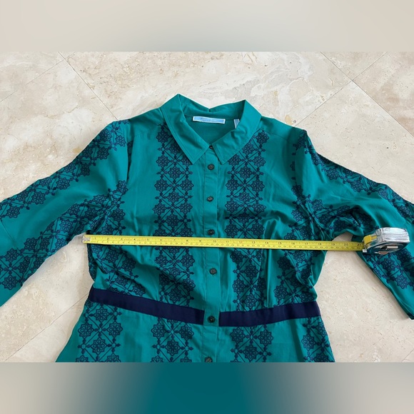 Draper James Green with Navy Ribbon & Embroidery Dress - Picture 9 of 11